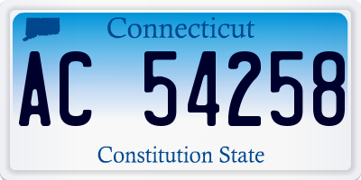 CT license plate AC54258
