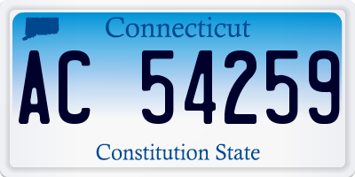 CT license plate AC54259