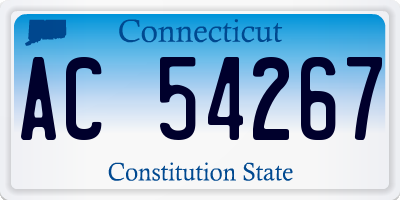 CT license plate AC54267