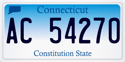 CT license plate AC54270