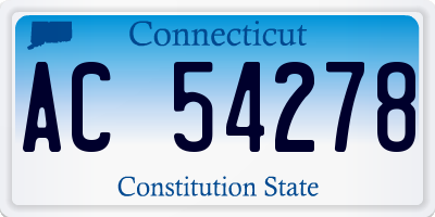 CT license plate AC54278