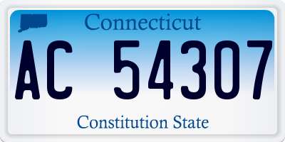 CT license plate AC54307