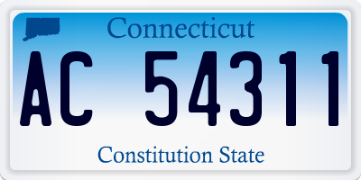 CT license plate AC54311