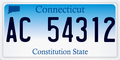 CT license plate AC54312