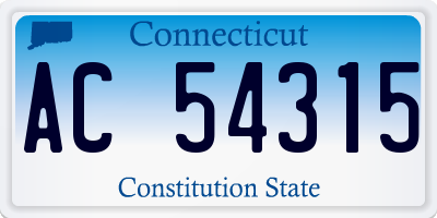 CT license plate AC54315