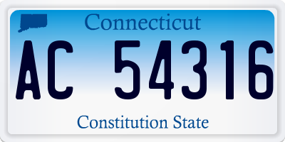 CT license plate AC54316