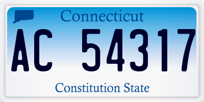 CT license plate AC54317