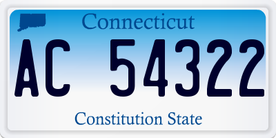 CT license plate AC54322