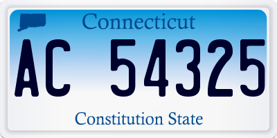 CT license plate AC54325