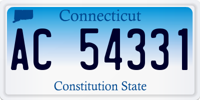 CT license plate AC54331