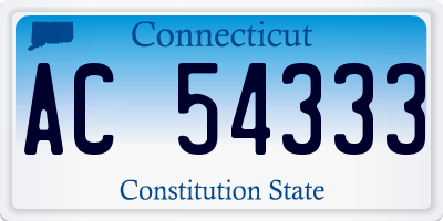 CT license plate AC54333