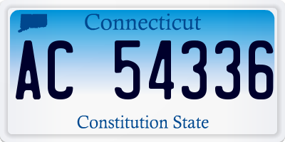 CT license plate AC54336