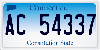 CT license plate AC54337