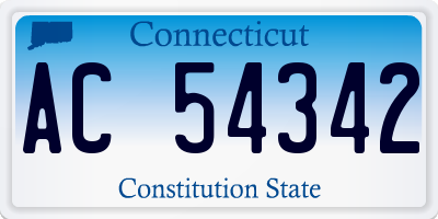 CT license plate AC54342