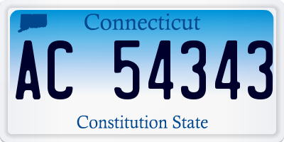 CT license plate AC54343
