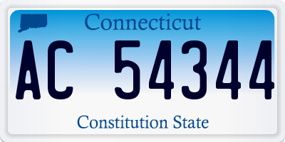 CT license plate AC54344