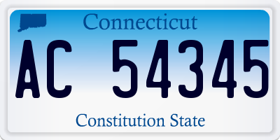 CT license plate AC54345