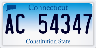 CT license plate AC54347