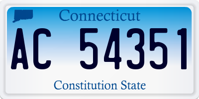 CT license plate AC54351