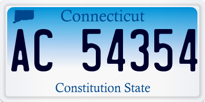 CT license plate AC54354