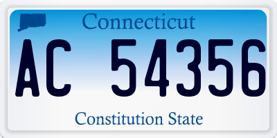 CT license plate AC54356