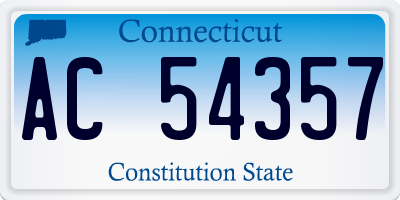 CT license plate AC54357