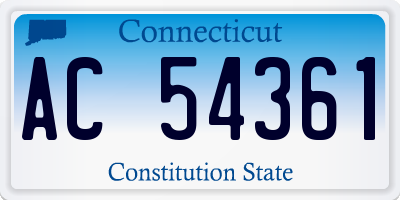 CT license plate AC54361