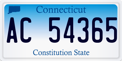 CT license plate AC54365