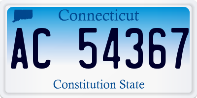 CT license plate AC54367