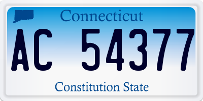 CT license plate AC54377