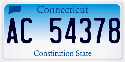 CT license plate AC54378