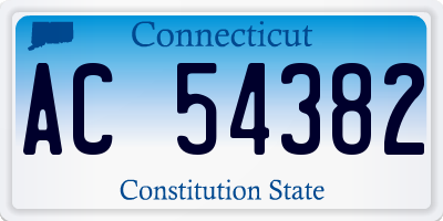CT license plate AC54382