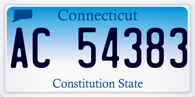 CT license plate AC54383