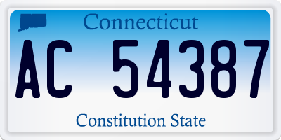 CT license plate AC54387