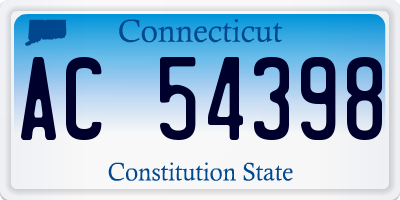 CT license plate AC54398