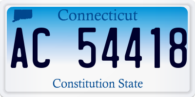 CT license plate AC54418