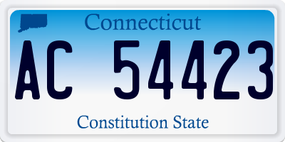 CT license plate AC54423