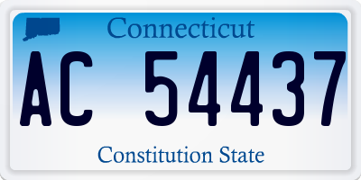 CT license plate AC54437