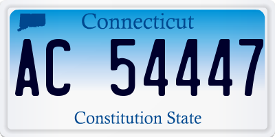 CT license plate AC54447