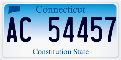CT license plate AC54457