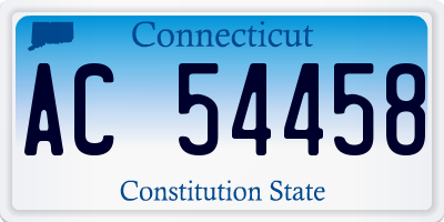 CT license plate AC54458
