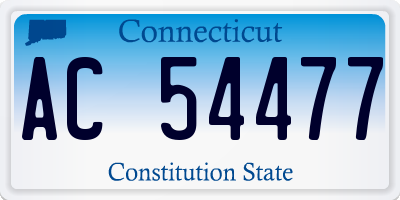 CT license plate AC54477