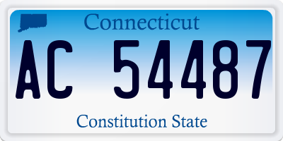 CT license plate AC54487