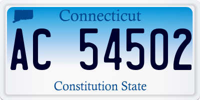 CT license plate AC54502