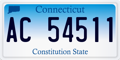CT license plate AC54511