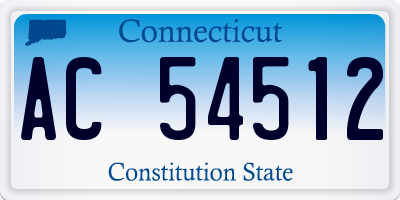 CT license plate AC54512