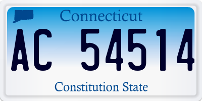 CT license plate AC54514
