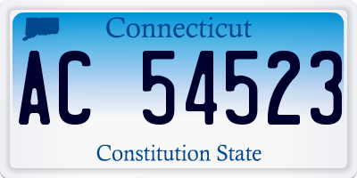 CT license plate AC54523
