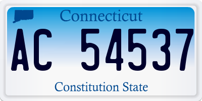 CT license plate AC54537