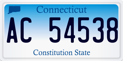 CT license plate AC54538